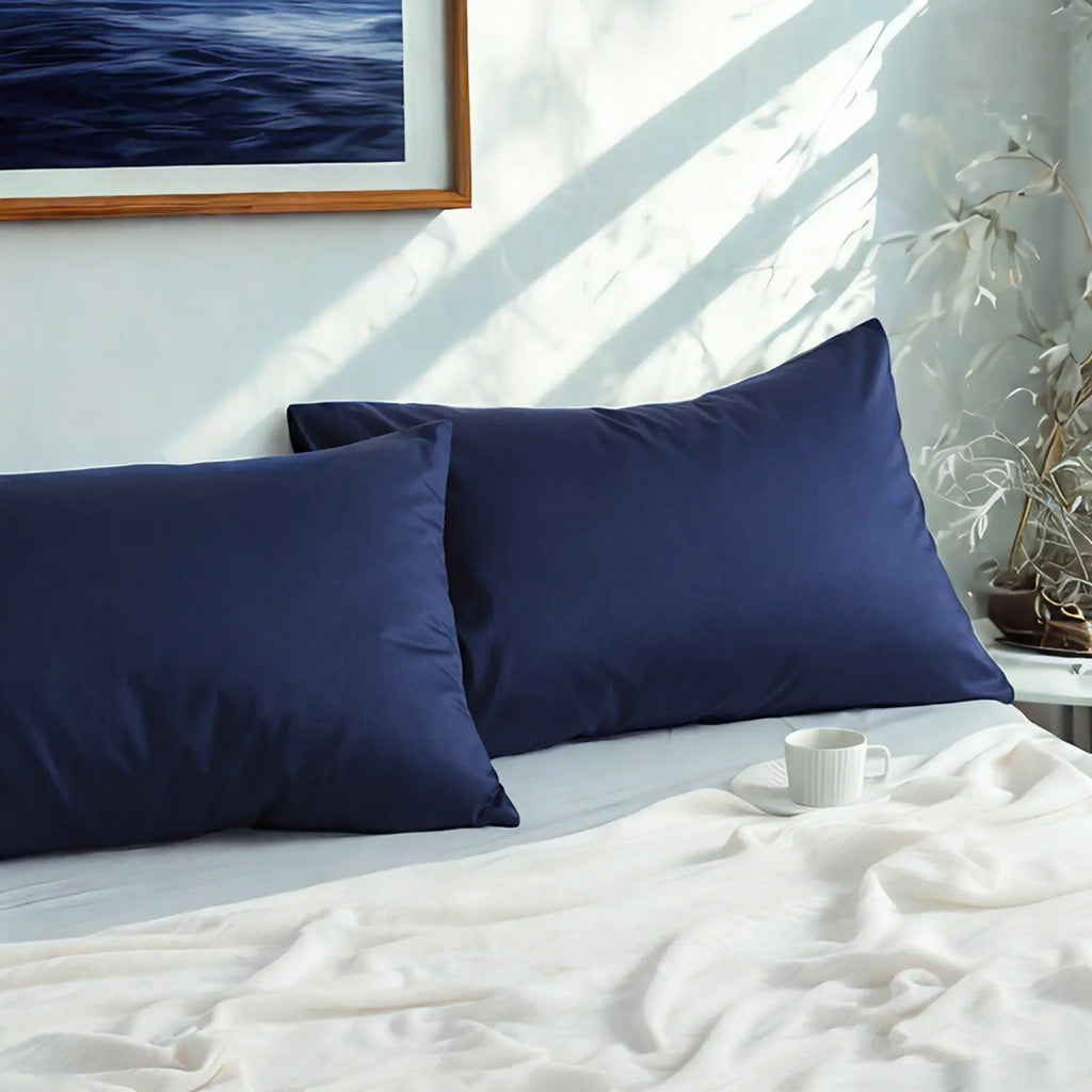 2-Pack Multi-Size Skin-Gentle Cotton Pillowcases, Cooling Breathable Bedding, Wrinkle-Resistant, Machine Washable, Softens with Wash, Improves Hair & Skin, Hair Stays Smoother