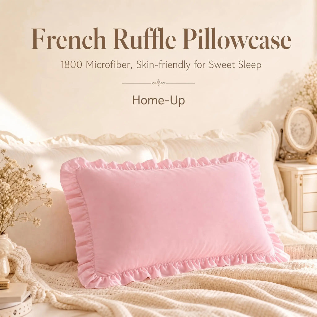 NTBAY Ruffled Pillow Shams, 1800 Series Brushed Microfiber, 2 Inch Ruffle Trim, Shabby Chic Decorative Cover, Envelope Closure, French Ruffle Pillowcase,Multi-Size, 2 Pack