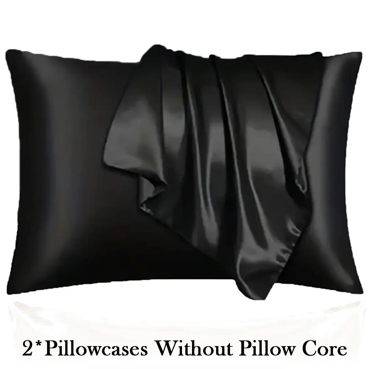 2Pcs Solid Satin Pillowcases Envelope Closure, Silky Soft, Hair & Skin Friendly, Pillow Covers Only, Hair And Skin Friendly