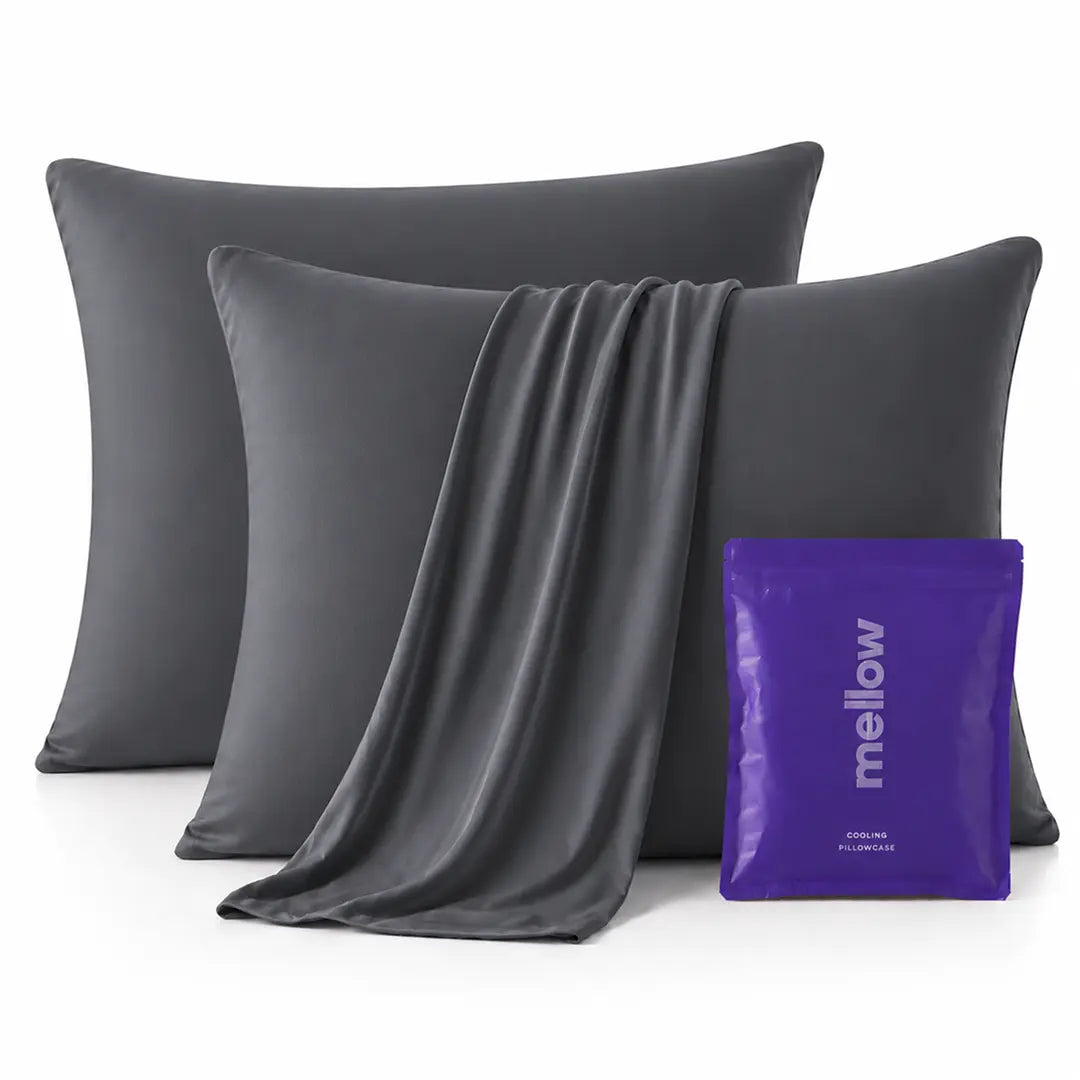 Mellow Sleep | Cooling Pillowcase (2-Pack) - Silky Smooth Wrinkle-Free Soft and Fresh All Night Sleep Enhancer