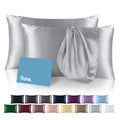 Bare Home Hair-Safe Polyester Satin Pillowcase Set with Envelope Closure, Envelope Closure Secures Fit, Polyester Satin Bedding Accessory