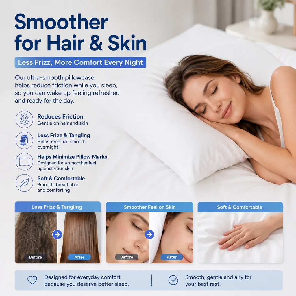 2-Pack Cooling Pillowcases - Silky Smooth, Wrinkle-Resistant Bedding Covers, Cool for Hot Nights, Ideal for Restful Sleep
