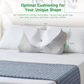 VIZIM Ergonomic Cervical Neck Pillow - Durable Memory Foam Cushioning, Contour Semi-Wrapped Support, Adjustable Height Orthopedic Bed Pillow, Breathable Cooling Cover for All Sleepers (Gift for Family)