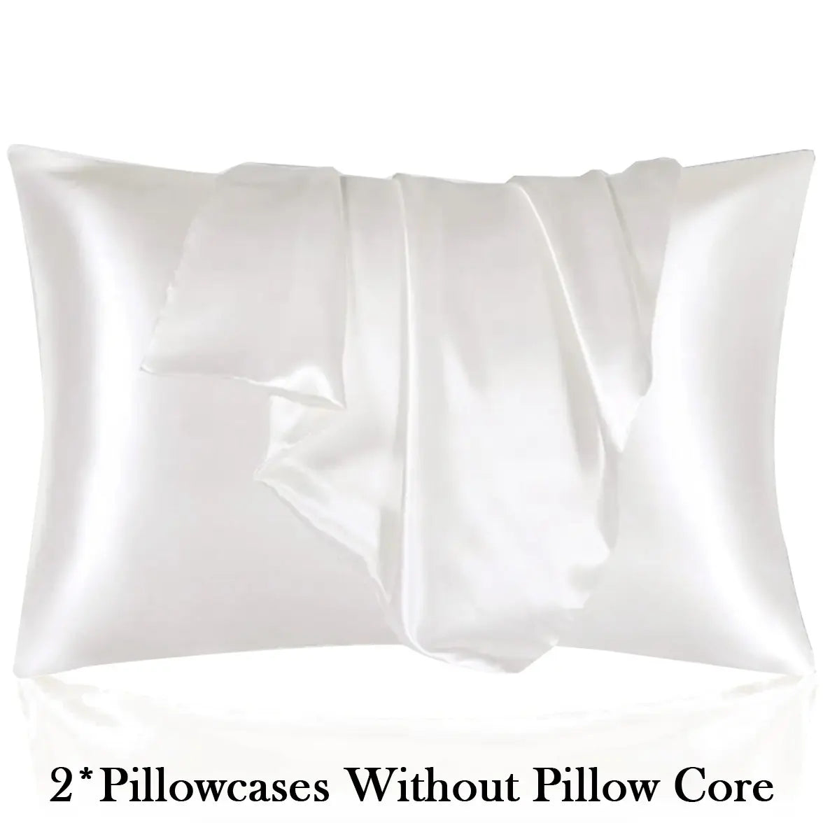 2Pcs Solid Satin Pillowcases Envelope Closure, Silky Soft, Hair & Skin Friendly, Pillow Covers Only, Hair And Skin Friendly