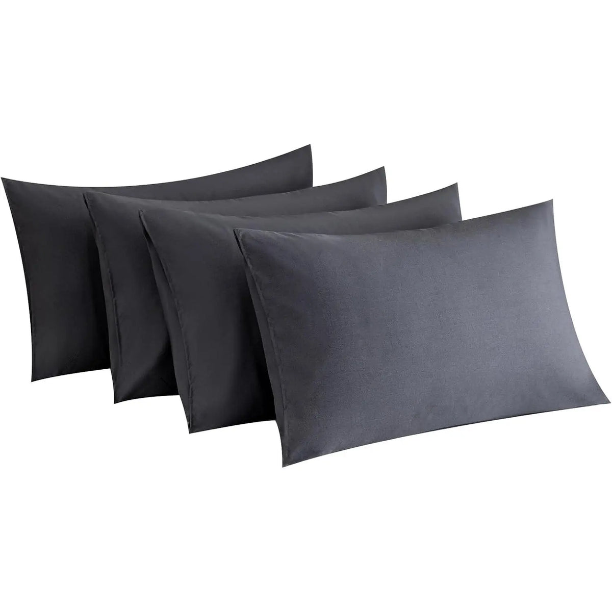 Dark Grey Pillow Cases Set of 4  Size, Envelope Design | Super Soft, Smooth, Breathable Dark Gray Pillow Cases -Microfiber, Machine Washable Lightweight (20X30 Inches (4 ))