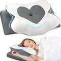 Cooling Memory Neck Pillow, Adjustable Ergonomic Memory Foam Cervical Support, Double-Sided Contoured Neck Support Pillow with Zoned Design, Extra-Large Armrest & Shoulder Support for Side, Stomach and Back Sleepers, CertiPUR-US Certified, Best Gift,sohoc