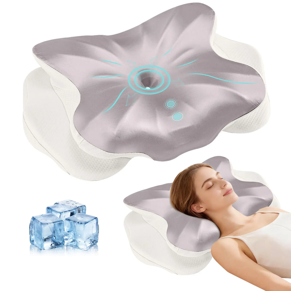 Sweetcrispy Ergonomic Contoured Memory Foam Pillow - Neck Care, Cervical & Spinal Support, Back Pain Relief, Dual-Height Design, Arm Grooves, Breathable Removable Cover for Good Posture (Standard Pillows for Side/Back Sleepers)
