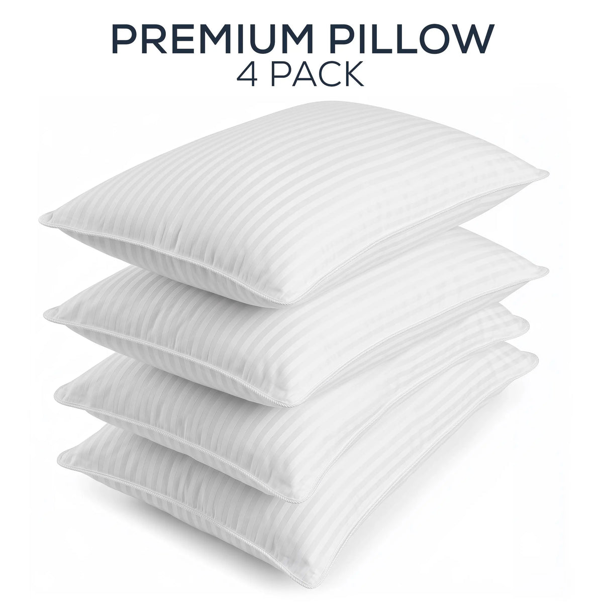 Utopia Bedding Premium Hotel Pillows (Set of 4) - 9 in Extra Thick Plush Polyester Fill Bedding Set, Breathable Cooling Pillows for Sleeping with Sleep Support for All Positions