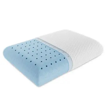 Sweetcrispy Standard Size White Orthopedic Cervical Neck Pillow (1-Pack) - Honey Comb Cooling Gel, Breathable Hotel Design, Ergonomic Posture Support, Odourless Memory Foam Cushioning, Zipper Wash Machine-Washable Cover, Bed Accessory Pillows for Sleeping