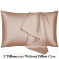 2Pcs Solid Satin Pillowcases Envelope Closure, Silky Soft, Hair & Skin Friendly, Pillow Covers Only, Hair And Skin Friendly