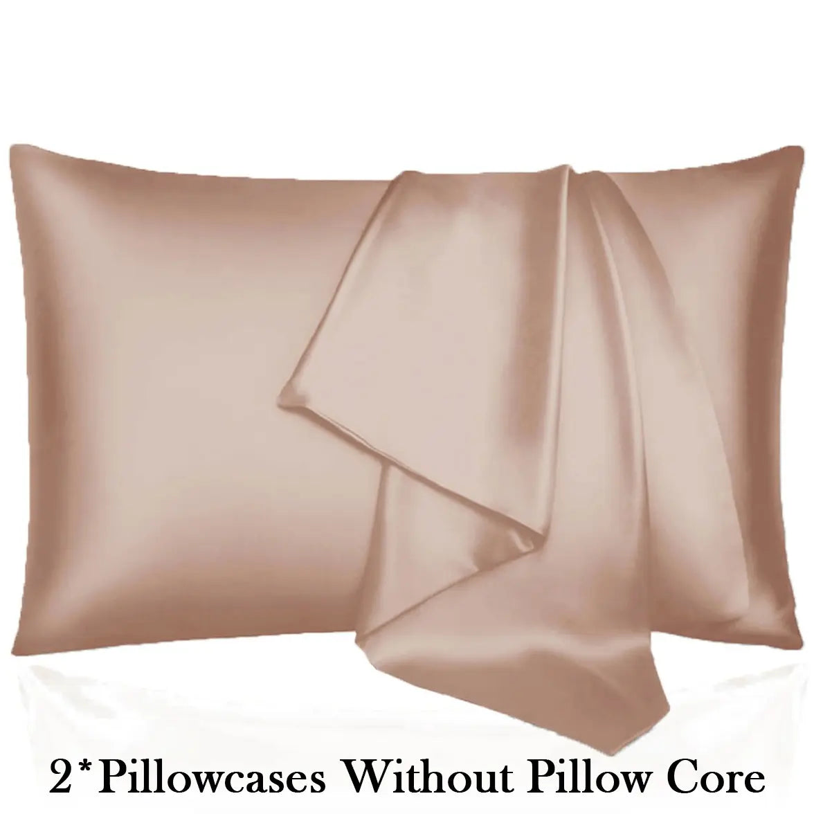 2Pcs Solid Satin Pillowcases Envelope Closure, Silky Soft, Hair & Skin Friendly, Pillow Covers Only, Hair And Skin Friendly