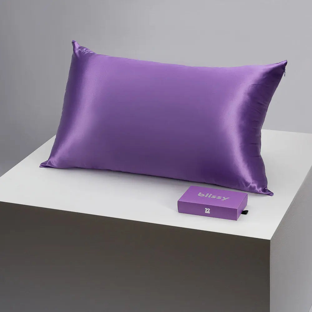 Blissy Silk Pillowcase - 100% Pure Mulberry Silk - Improve Your Hair, Skin and Health While You Sleep! - The Only Award Winning & Dermatologist Approved Silk Pillowcase