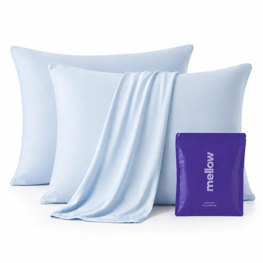 Mellow Sleep | Cooling Pillowcase (2-Pack) - Silky Smooth Wrinkle-Free Soft and Fresh All Night Sleep Enhancer