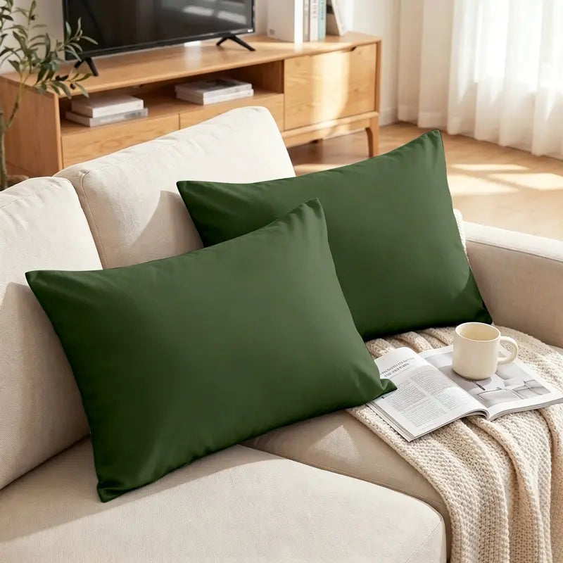 FLXXIE Brushed Fiber Pillowcases, 2-Piece Multi-Size Set - Premium Smooth Texture, Durable, Cozy, Breathable, Wrinkle-Resistant, Envelope Closure Bedding, Machine Washable, Solid Colors, California King for Restful Sleep at Home