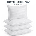 Utopia Bedding Queen Sleep Cushion - 4-Piece Premium Hotel-Quality Cooling White Striped Contoured Set for Back Sleepers, Bed Accessories