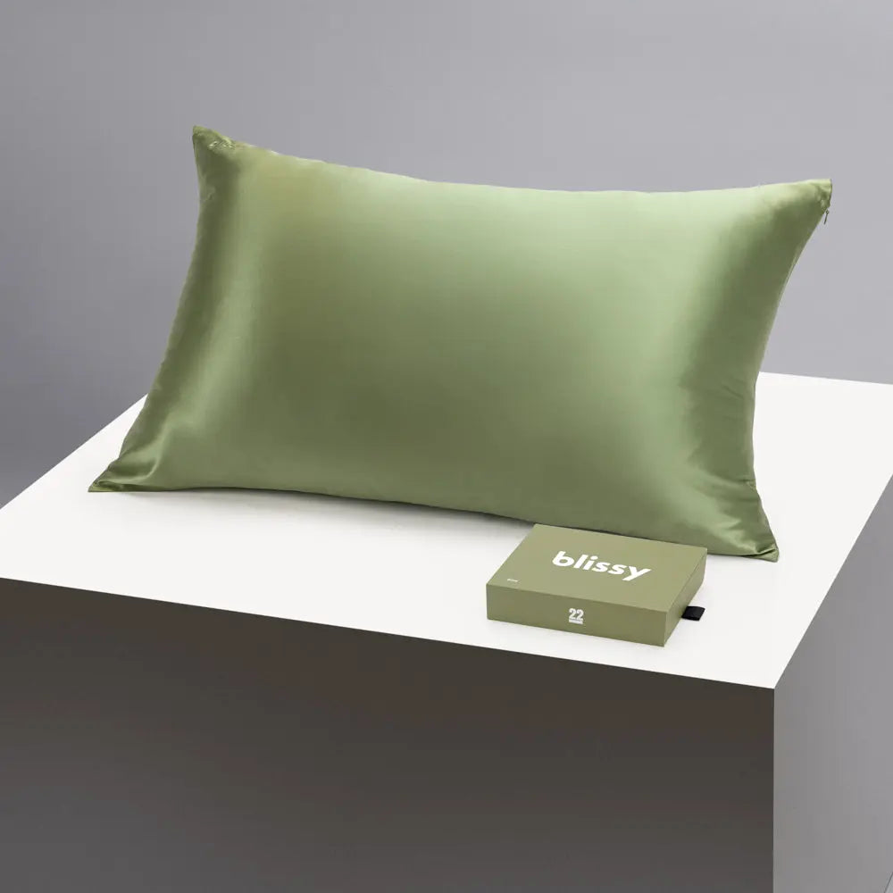 Blissy Silk Pillowcase - 100% Pure Mulberry Silk - Improve Your Hair, Skin and Health While You Sleep! - The Only Award Winning & Dermatologist Approved Silk Pillowcase