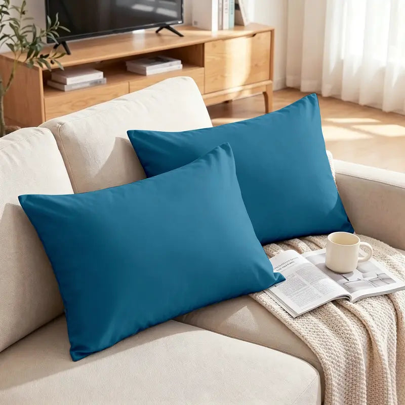 FLXXIE Brushed Fiber Pillowcases, 2-Piece Multi-Size Set - Premium Smooth Texture, Durable, Cozy, Breathable, Wrinkle-Resistant, Envelope Closure Bedding, Machine Washable, Solid Colors, California King for Restful Sleep at Home
