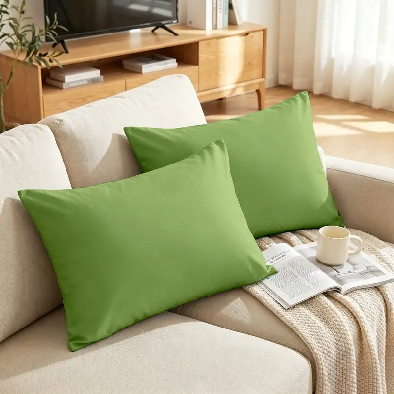 FLXXIE Brushed Fiber Pillowcases, 2-Piece Multi-Size Set - Premium Smooth Texture, Durable, Cozy, Breathable, Wrinkle-Resistant, Envelope Closure Bedding, Machine Washable, Solid Colors, California King for Restful Sleep at Home