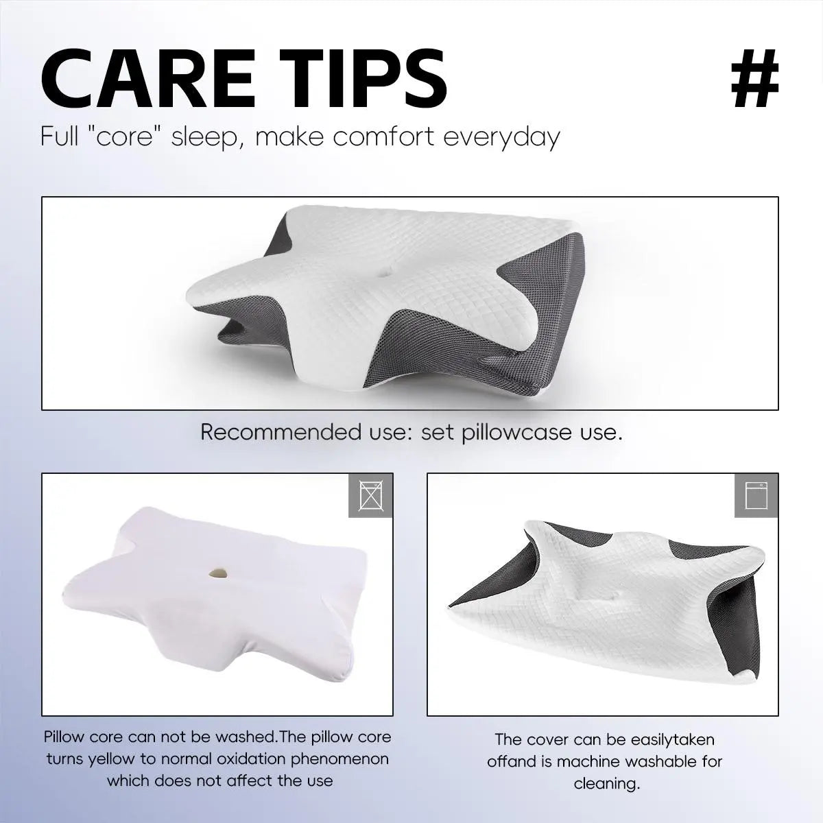 Memory Foam Soft Neck Pillow, 1 Count Comfortable Neck Support Pillow and Rest Cushion for Sleeping, Supportive Memory Foam Design #GLOBAL PICKS