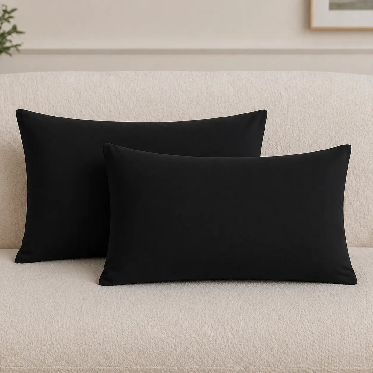 HTA 2-Pack Microfibre Pillowcases - Stain-Resistant, Durable, Ultra-Soft Envelope Closure Pillow Covers, Machine Washable for Restful Sleep