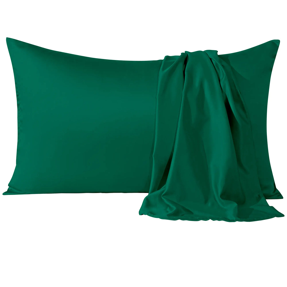 Bedsum 2‑Pack Silk‑Like Satin Pillowcases - Hidden Zipper Closure, Polyester Cooling Bedding, Gentle for Hair & Skin, Solid Colors, Thoughtful Sleep Gift Idea, Multi‑Size