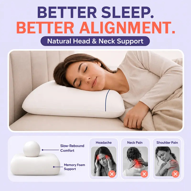 This is a memory foam deep sleep pillow that can relieve neck strain and promote restful sleep. If you suffer from chronic insomnia and wake up with a sore neck during the day, this memory foam deep sleep pillow is perfect for you.