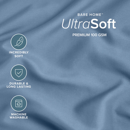 Bare Home 2-Piece Standard Microfiber Pillowcase Set - Ultra-Soft, Smooth Texture, Breathable, Lightweight Open-End Print Bedding Linens, Machine Washable, Fading Resistant for Simple Upkeep, Two Piece Set