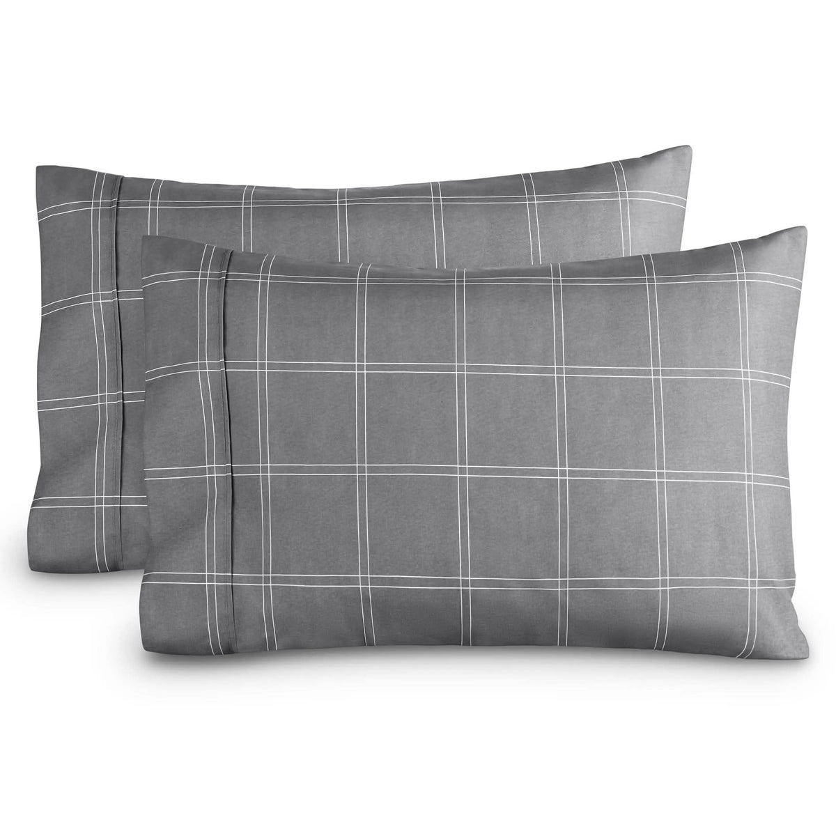 Bare Home 2-Piece Standard Microfiber Pillowcase Set - Ultra-Soft, Smooth Texture, Breathable, Lightweight Open-End Print Bedding Linens, Machine Washable, Fading Resistant for Simple Upkeep, Two Piece Set