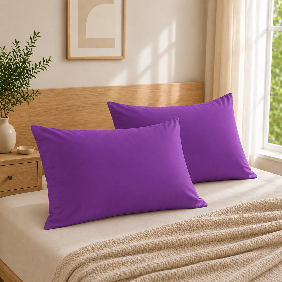 2-Pack Microfiber Pillowcases - Bed Linens with Secure Envelope Closure, Ultra-Soft Smooth Texture, Durable, Wrinkle-Resistant, Stain-Resist, Machine-Washable, Low-Maintenance Multi-Size Bed Pillow Covers for Comfortable Sleep
