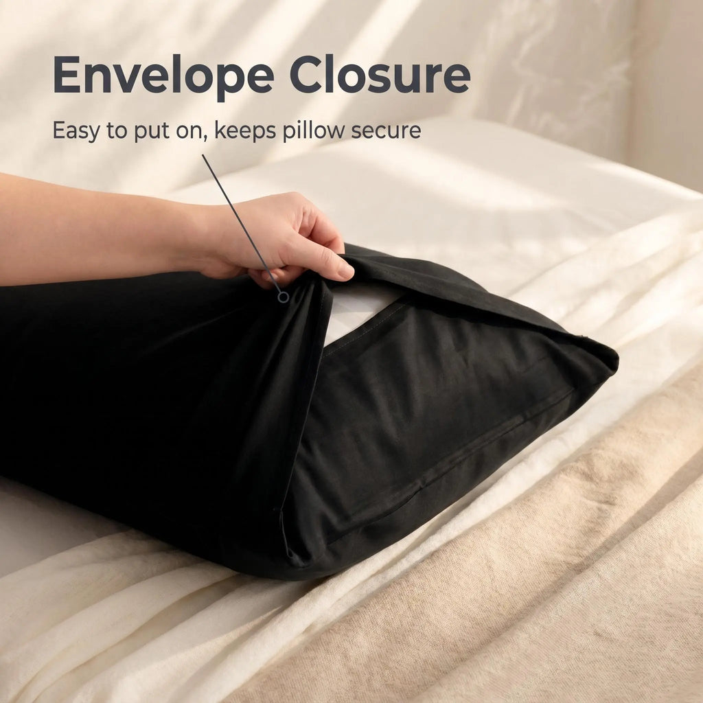 Bedsum 2-Piece 100% Brushed Microfiber Pillowcases, Envelope Secure Fit Closure, Breathable Soft Bedding, Cooling Bedding, Sweat-Absorbing, Wrinkle-Free, Fading Resistance, Durable All-Seasons Pillow Covers