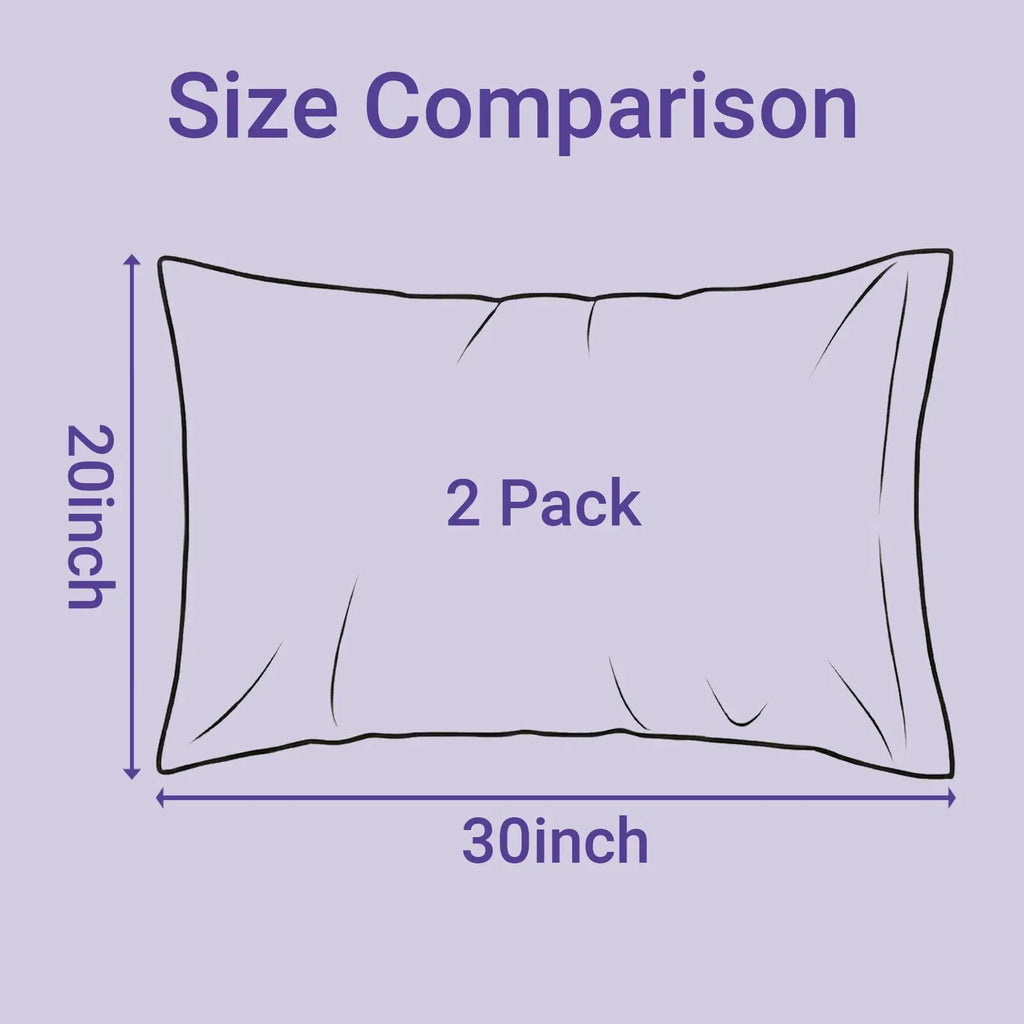 2-Pack Silk-Like Satin Cooling Pillow Cases - Queen Size 20x30in Bedding Pillow Covers with Envelope Closure, Durable Machine Washable Soft Silky Sheets Decorative Bedding for Hair and Skin