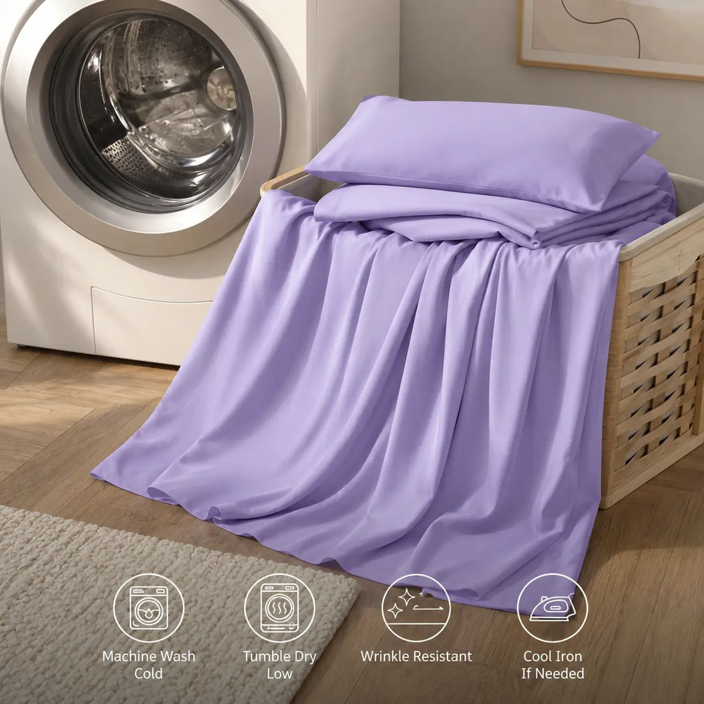 Jollyvogue Extra Deep Pocket Bamboo Sheets - 6 Pcs Breathable &Cooling for Hot Sleepers , Hotel Luxury Fitted Soft Wrinkle-Free For Extra Deep Mattresses, Room Decor, Twin/Full/Queen/King Size Pillowcase Sets