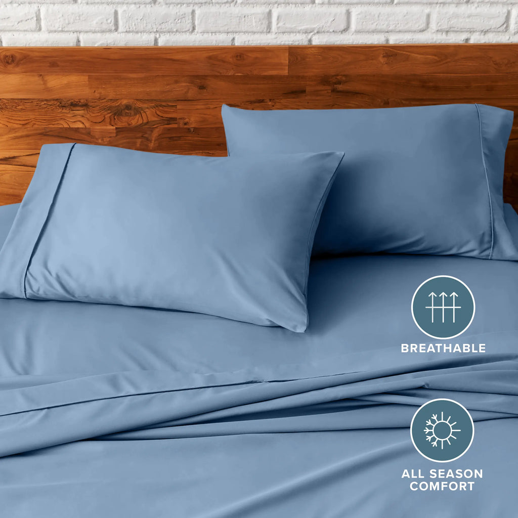 Bare Home 2-Piece Standard Microfiber Pillowcase Set - Ultra-Soft, Smooth Texture, Breathable, Lightweight Open-End Print Bedding Linens, Machine Washable, Fading Resistant for Simple Upkeep, Two Piece Set