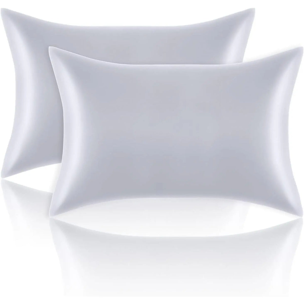 Satin Polyester Pillowcases Standard Set of 2 (20x26 in) - Hair Protection, Silk-Soft Bedding, Durable, Envelope Closure, Machine Washable, Low-Temperature Tumble Dry