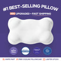 Mellow Sleep | CloudAlign Pillow + FREE Cooling Pillowcase - Ergonomic Cervical Memory Foam Pillow with Dual-Height Design for Side, Back & Stomach Sleepers