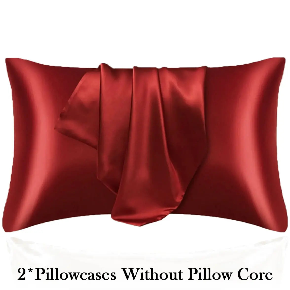 2Pcs Solid Satin Pillowcases Envelope Closure, Silky Soft, Hair & Skin Friendly, Pillow Covers Only, Hair And Skin Friendly