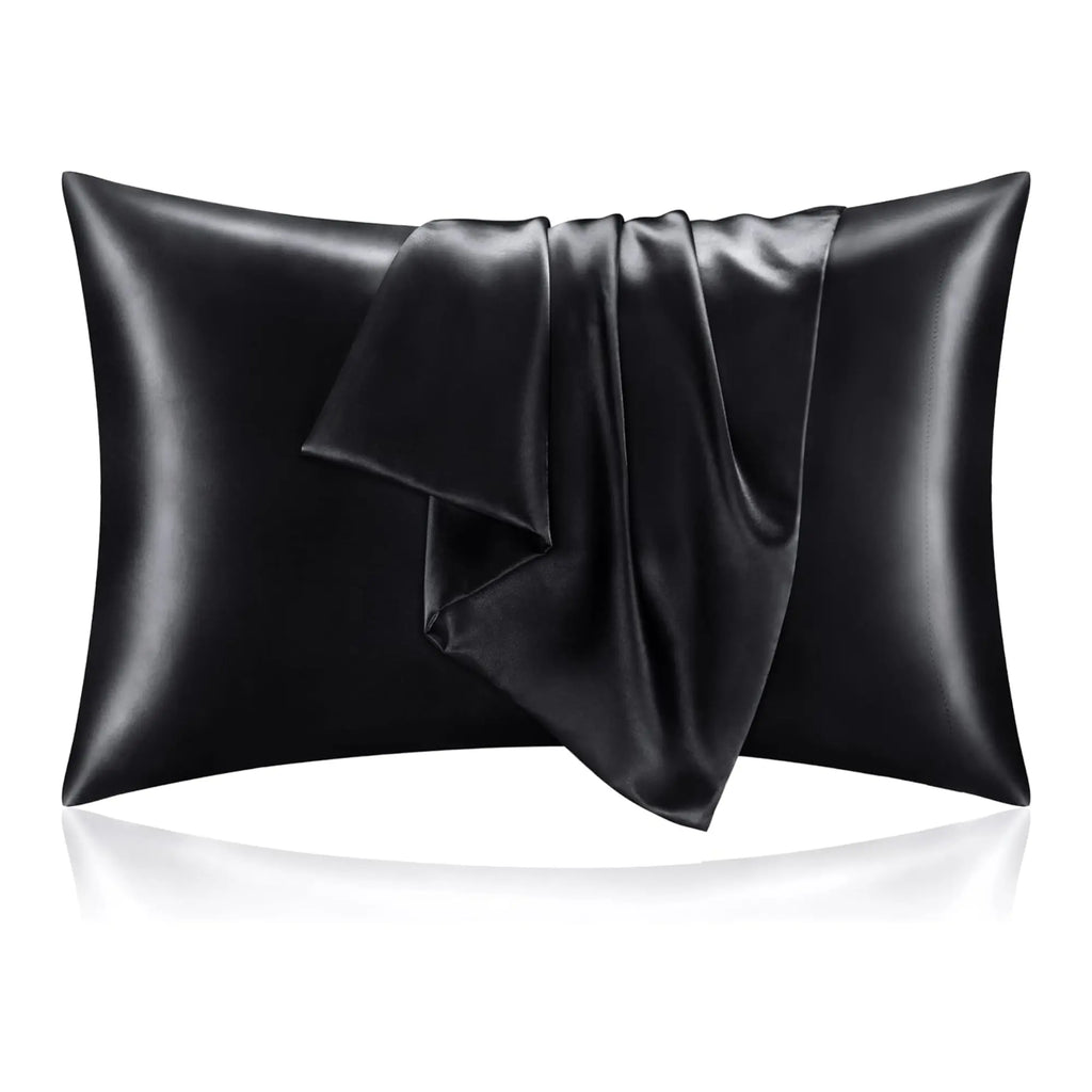 Hypoallergenic Luxurious Satin Pillowcase - 300tc Smooth 0.5mm Silky Sheets & Bed Accessories, Cooling, Anti-Acne, Breathable, Durable, Wrinkle-Resistant, Fade-Resistant, Facial & Hair Care, Standard Sizes, Machine Washable, Tumble Dry-Friendly